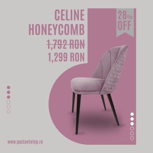 Scaun Catifea Celine Honeycomb